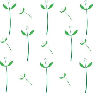 A pattern of green shoots. A set of design elements for green shoots. イラスト素材