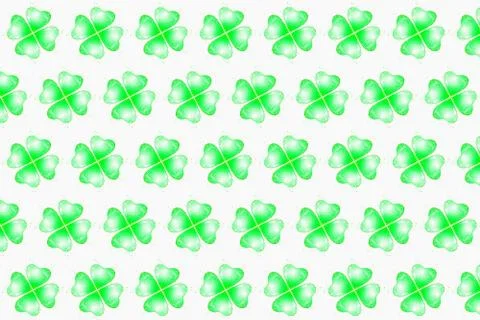 Pattern from green splashes in the shape of clover leaves. Stock Illustration