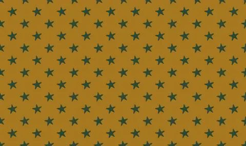 Pattern of green stars on yellow background Stock Illustration