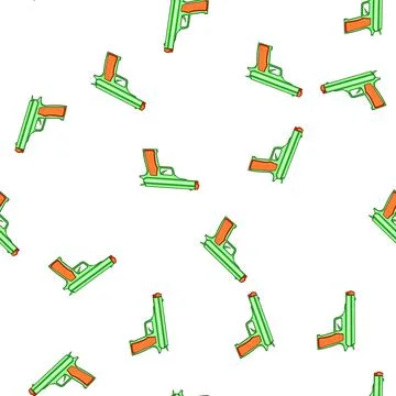 Pattern Green toy pistol creating childhood play fantasy イラスト素材