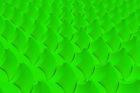 Pattern of green twisted pyramid shapes Stock Illustration