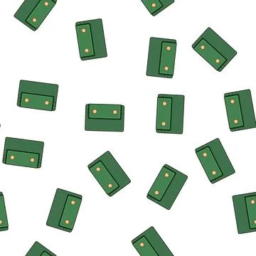 Pattern Green wallet representing financial security and travel Stock Illustration