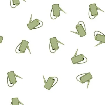 Pattern green watering can cartoon vector Stock Illustration
