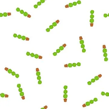 Pattern greenery artificial plant cartoon vector Illustrazione stock