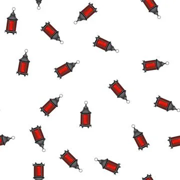 Pattern greeting arabic lantern cartoon vector Stockillustratie
