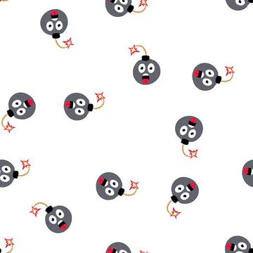 Pattern grenade bomb character cartoon vector イラスト素材