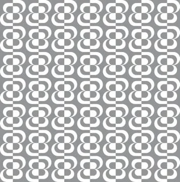 Pattern with grey and white stylized flowers Stock Illustration