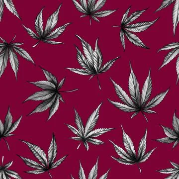 Pattern of grey hemp on a red background Stock Illustration
