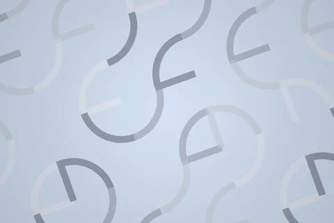 Pattern of grey musical notes on a light blue background Stock Illustration