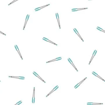 Pattern grill tongs hand cartoon vector Stock Illustration