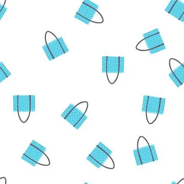 Pattern grocery eco friendly shopping bag cartoon vector Illustrazione stock