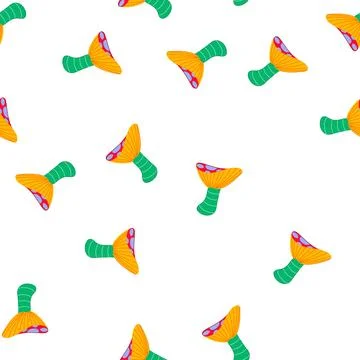 Pattern groovy colorful mushroom in psychedelic style Stock Illustration