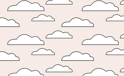 Pattern groovy funny trendy retro cartoon Cloud, rainbow, sun. 스톡 일러스트