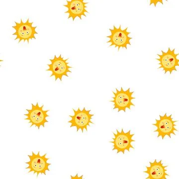 Pattern groovy sun character cartoon vector イラスト素材