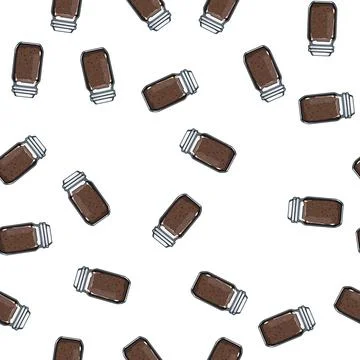 Pattern ground coffee soluble cartoon vector Stock Illustration