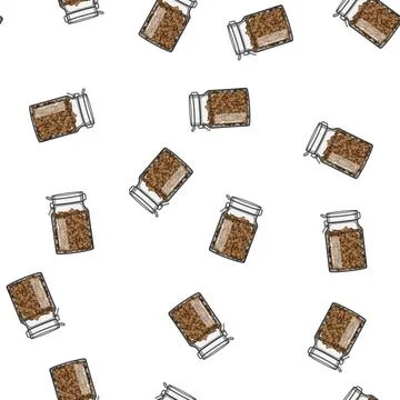 Pattern grounds coffee jar cartoon vector Stock Illustration