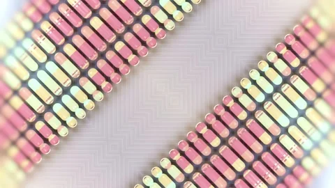 Pattern of a group of cylindrical shapes. 3d rendering loop animation 4K Video stock 279446907