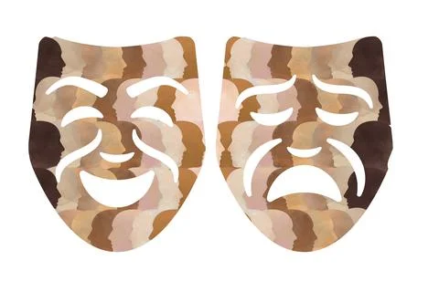 A pattern of a group of diverse people with different skin tones making up a  Stockillustratie