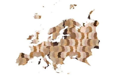 A pattern of a group of diverse people with different skin tones making up a  Ilustração Stock