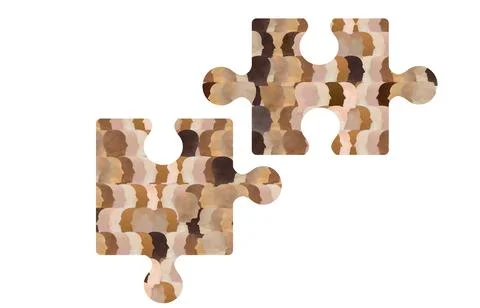 A pattern of a group of diverse people with different skin tones making up a  イラスト素材