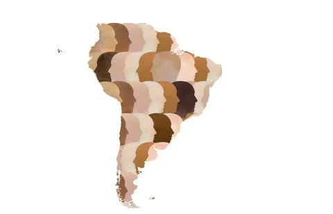 A pattern of a group of diverse people with different skin tones making up a  Illustrazione stock