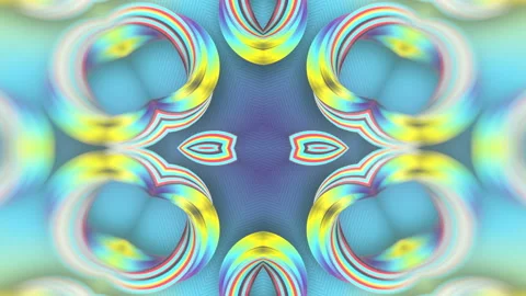 Pattern from a group of iridescent twisted shapes. 3d rendering loop animation Stock Footage 210383328