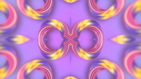 Pattern from a group of twisted shapes in neon color 3d render loop animation 4K Stock Footage 204081216
