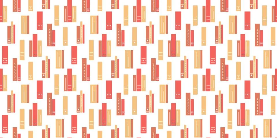 Pattern groups of Book spines. Stack of hardcover literature. Seamless Stock Illustration