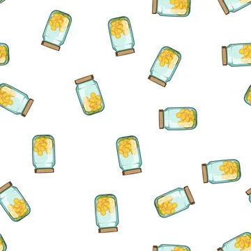 Pattern growth coin jar cartoon vector Stock Illustration