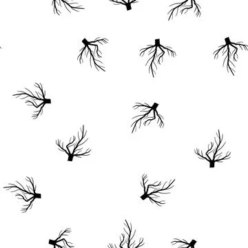 Pattern growth tree root cartoon vector Stock Illustration