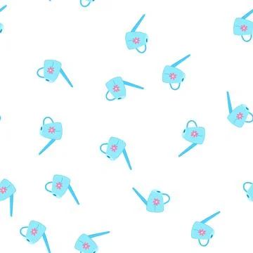 Pattern growth watering can cartoon vector Illustrazione stock