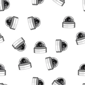 Pattern guard ip camera cartoon vector Illustrazione stock