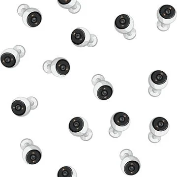 Pattern guard security camera cctv cartoon vector イラスト素材