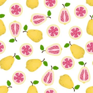 Pattern with guava Stock Illustration
