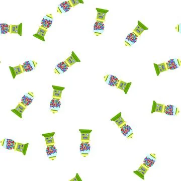 Pattern gum bubblegum machine cartoon vector Illustrazione stock