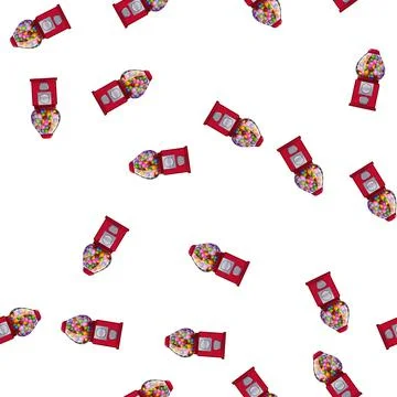 Pattern gum bubblegum machine cartoon vector Stockillustratie
