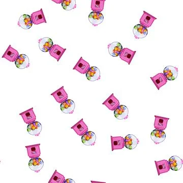 Pattern gumball bubblegum machine cartoon vector Stock Illustration