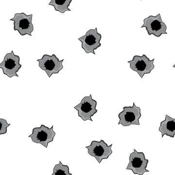 Pattern gun bullet hole cartoon vector Stock Illustration