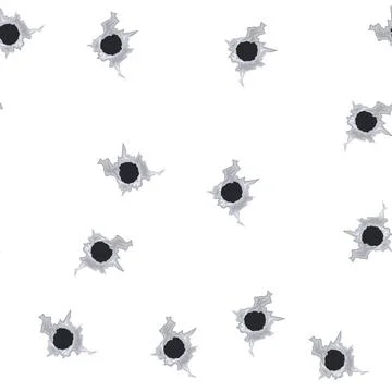 Pattern gun bullet hole cartoon vector Stock Illustration