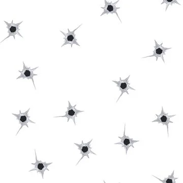 Pattern gunshot bullet hole cartoon vector Stock Illustration