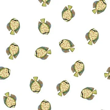 Pattern guppy decorative fish cartoon vector Stock Illustration