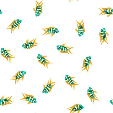 Pattern guppy decorative fish cartoon vector Stock Illustration