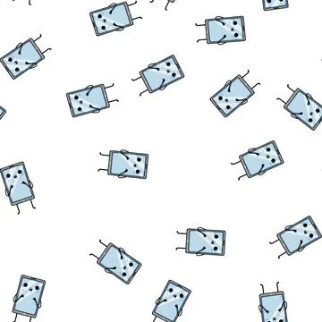 Pattern guy phone character cartoon vector 库存插图