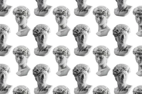 Pattern from gypsum statue of David's head. Michelangelo's David statue plast Stock Photos