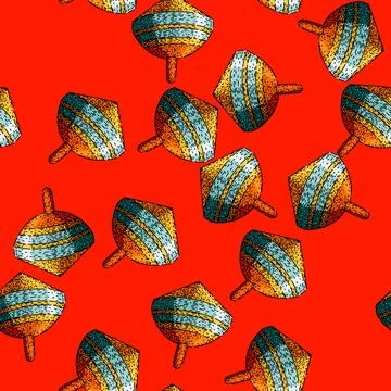 Pattern gyroscope spinning top sketch hand drawn Stock Illustration