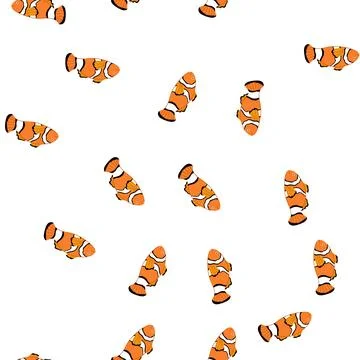 Pattern habitat clown fish cartoon vector Illustrazione stock