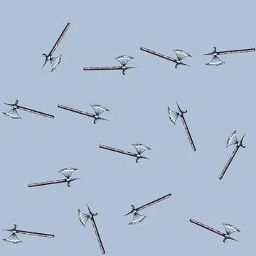 Pattern halberd axe medieval sketch hand drawn Illustrazione stock
