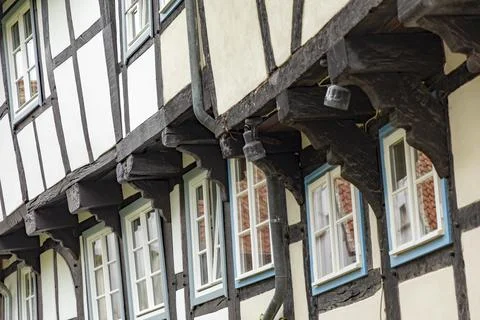 Pattern of half timbered historic house facade Stock Photos