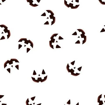 Pattern halloween carved pumpkin face cartoon vector 스톡 일러스트