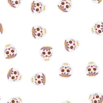 Pattern halloween dead day skull cartoon vector 스톡 일러스트